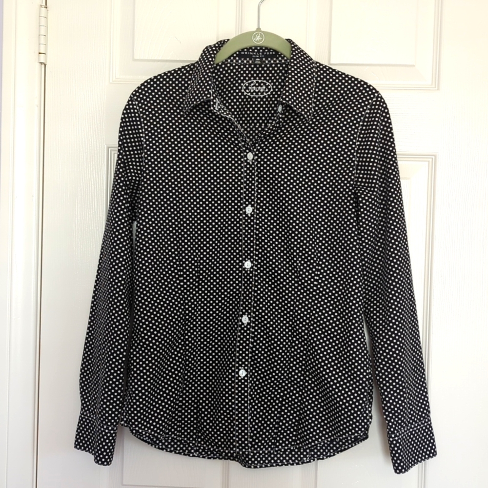 Foxcroft Polka Dot Slim Fit Shirt Size 4